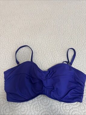 Sunsets Royal Blue Bandeau Bikini Top with Straps NWOT 36dd